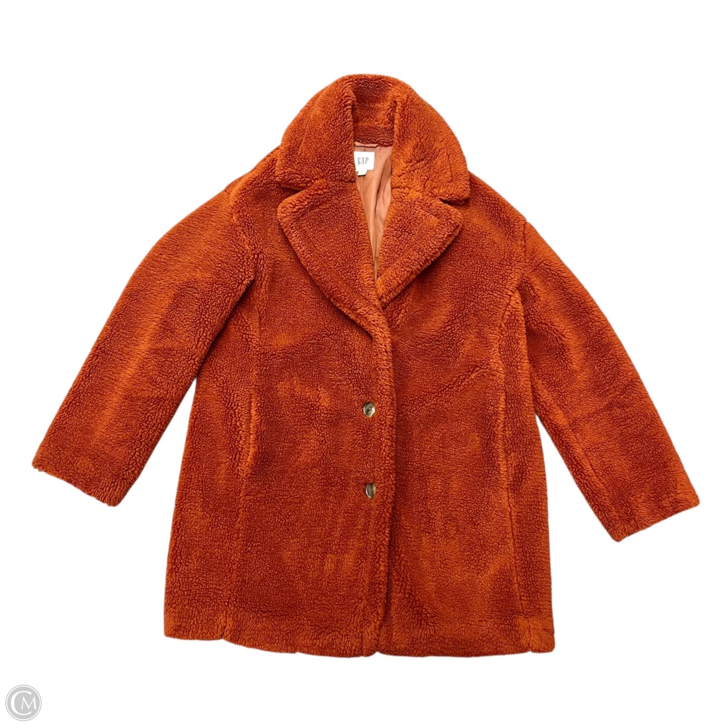 Coat Faux Fur & Sherpa By Gap In Orange, Size: M