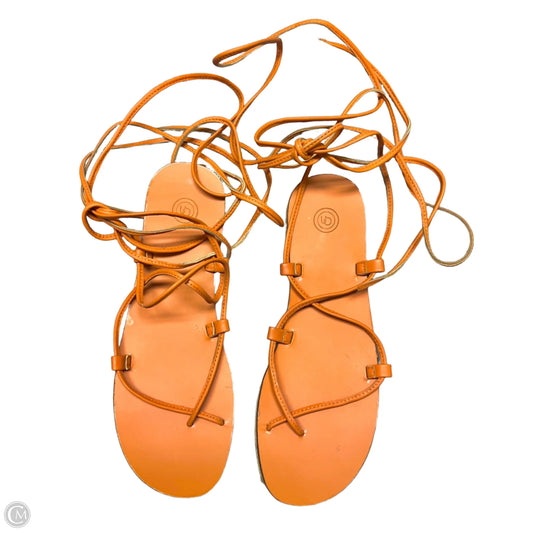 Sandals Flats By Urban Outfitters In Orange, Size: 7