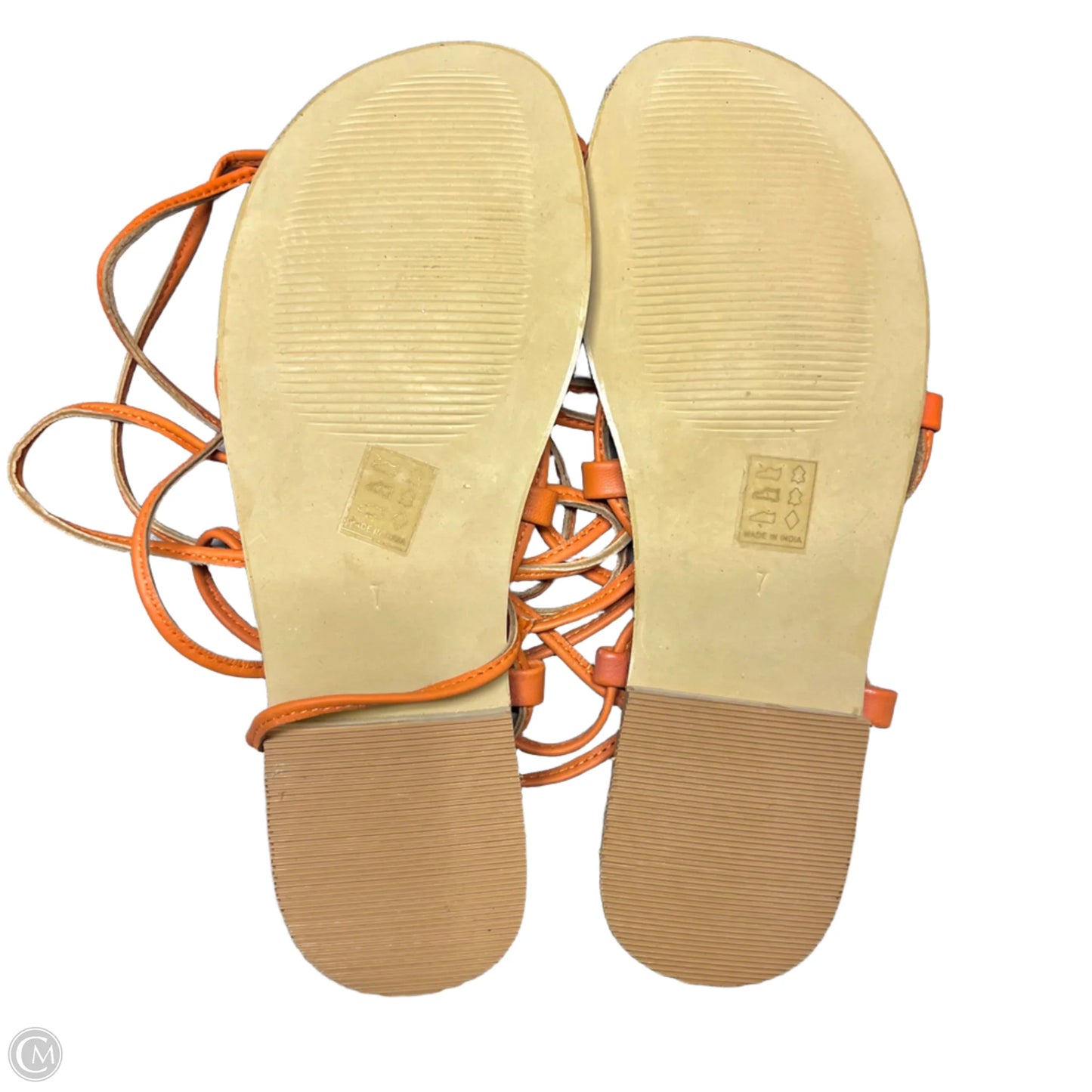Sandals Flats By Urban Outfitters In Orange, Size: 7
