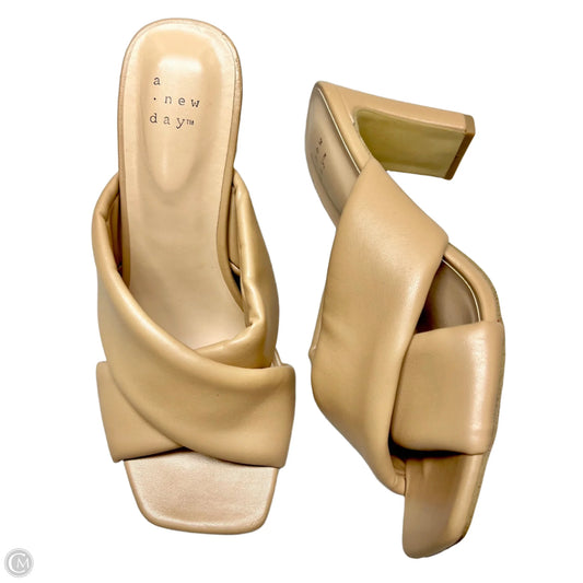 Sandals Heels Block By A New Day In Tan, Size: 7.5