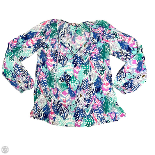Top Long Sleeve Designer By Lilly Pulitzer In Blue & Purple, Size: S