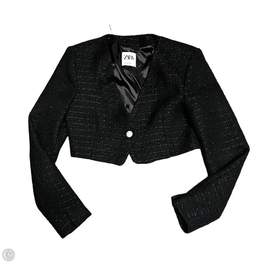 Blazer By Zara In Black & Silver, Size: S