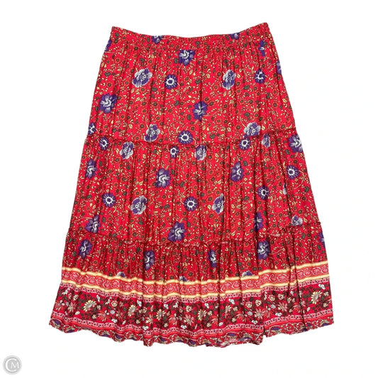 Skirt Maxi By Hibluco In Red & Yellow, Size: Xxl