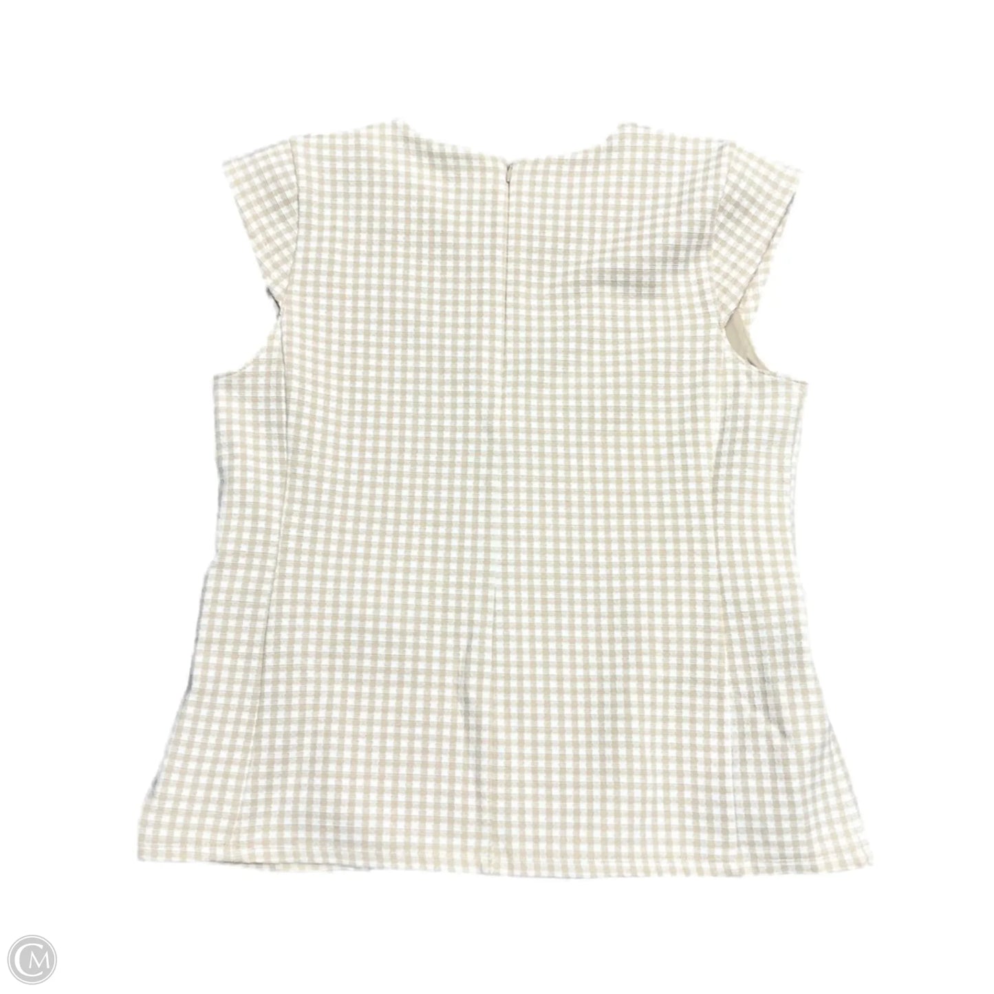 Top Sleeveless By Ann Taylor In Tan & White, Size: L