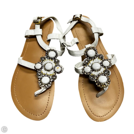 Sandals Flats By Olivia Miller In White, Size: 9