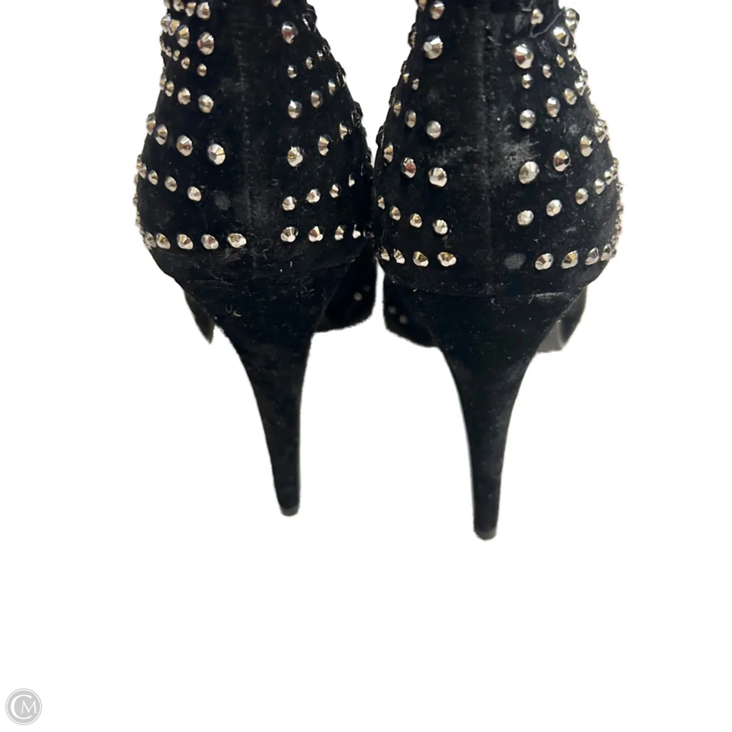 Boots Knee Heels By Lola In Black & Silver, Size: 8.5