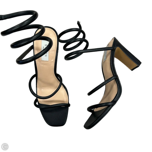Sandals Heels Block By Steve Madden In Black, Size: 9