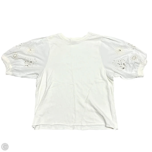 Top Short Sleeve By Fate In White, Size: L