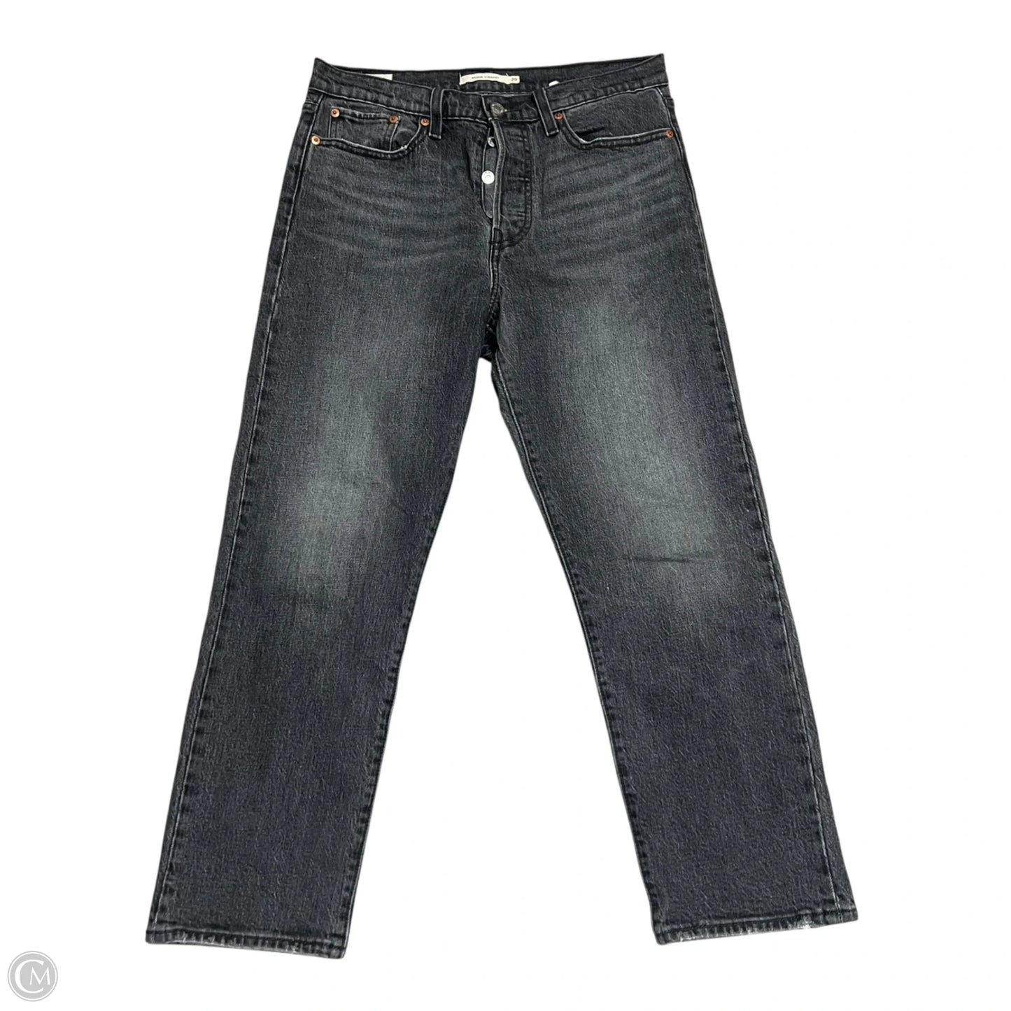 Jeans Straight By Levis In Grey Denim, Size: 8