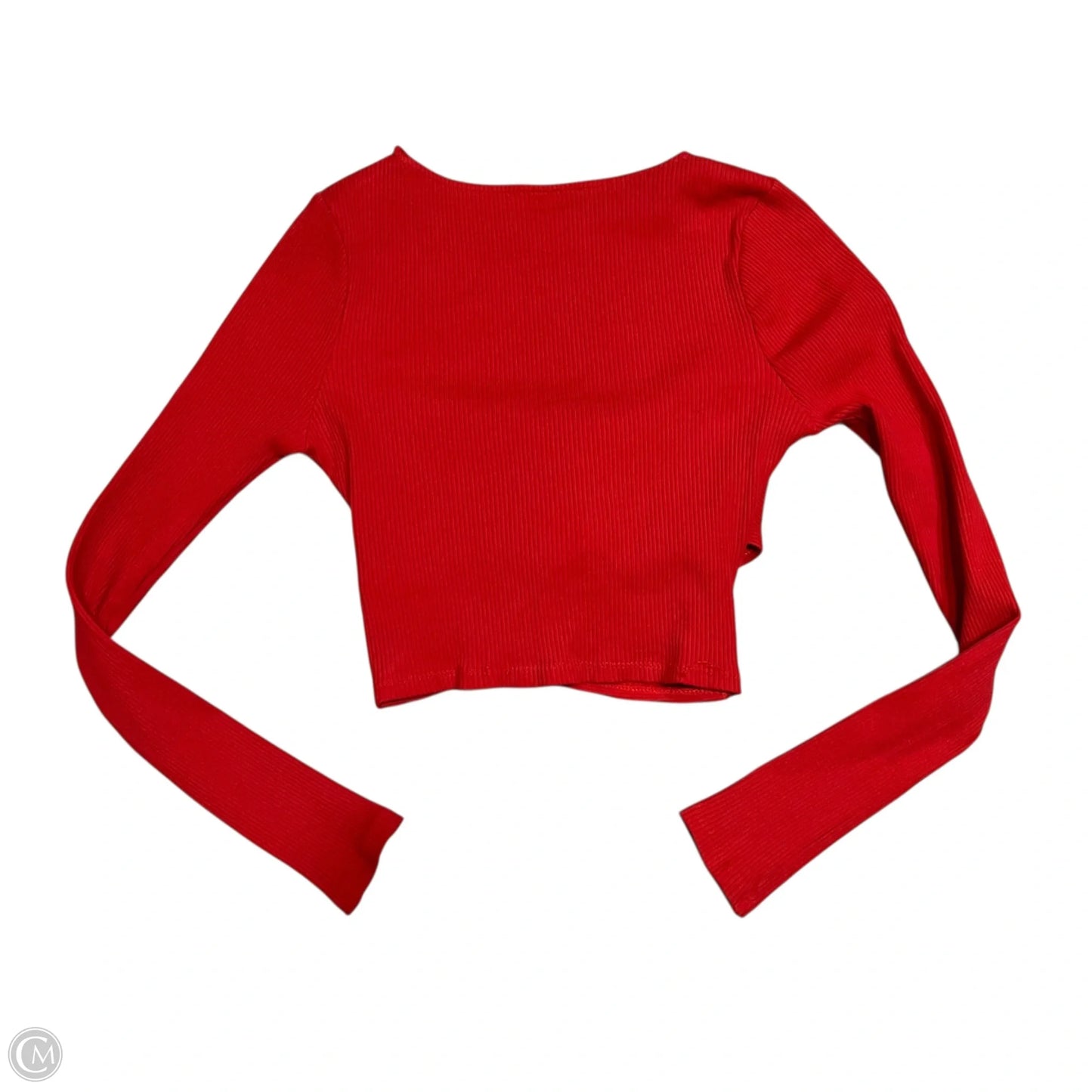 Top Long Sleeve By Top Shop In Red, Size: Xs