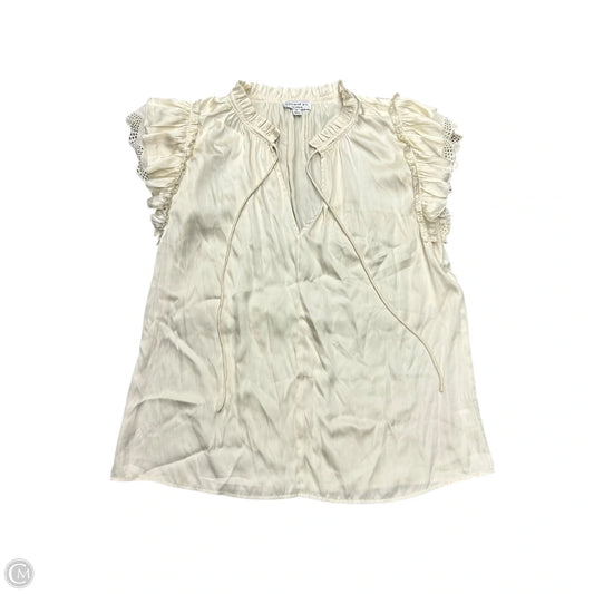 Blouse Short Sleeve By Current Air In Cream, Size: S