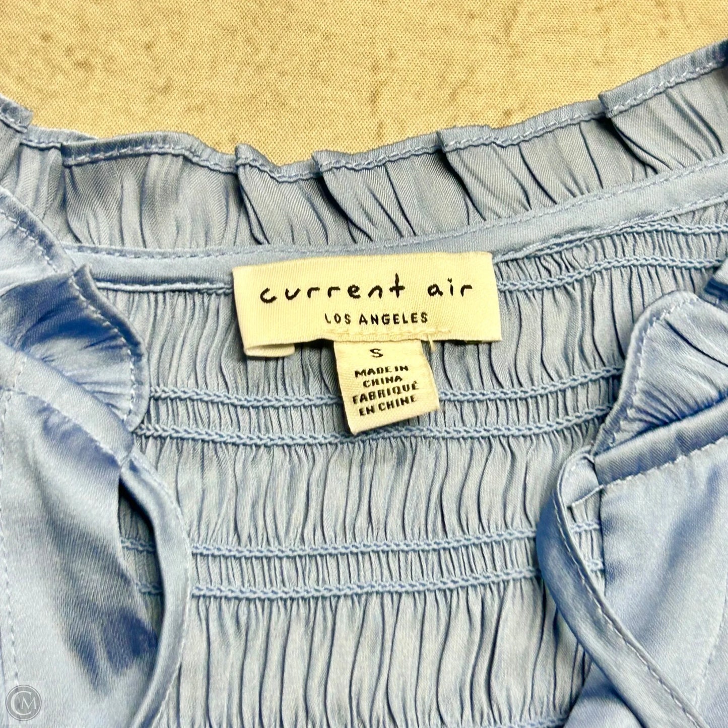 Blouse Short Sleeve By Current Air In Blue, Size: S