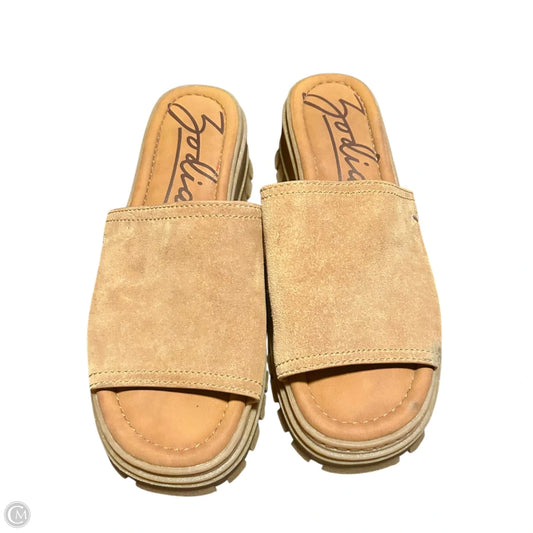 Sandals Heels Platform By Zodiac In Tan, Size: 9
