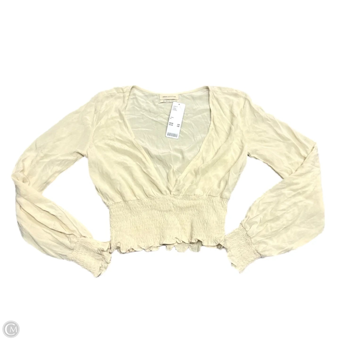 Top Long Sleeve By Urban Outfitters In Beige, Size: S