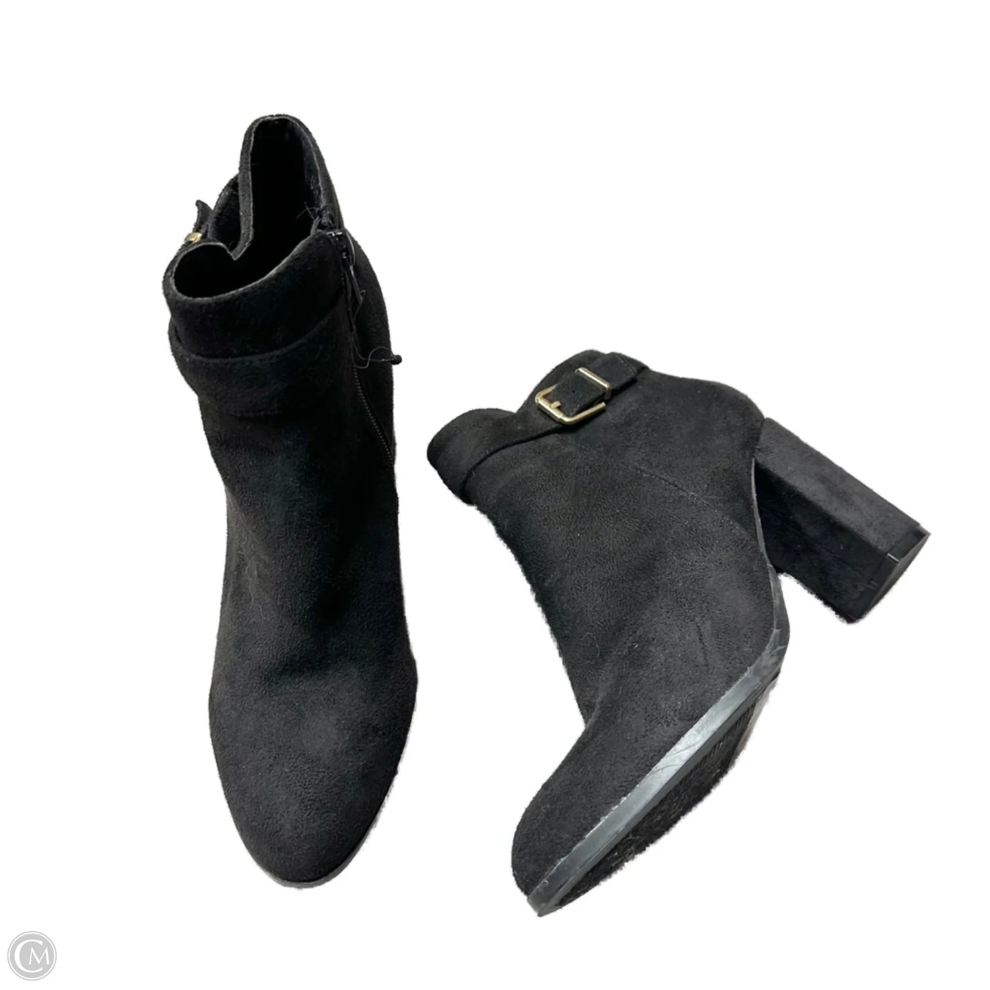 Boots Ankle Heels In Black, Size: 7