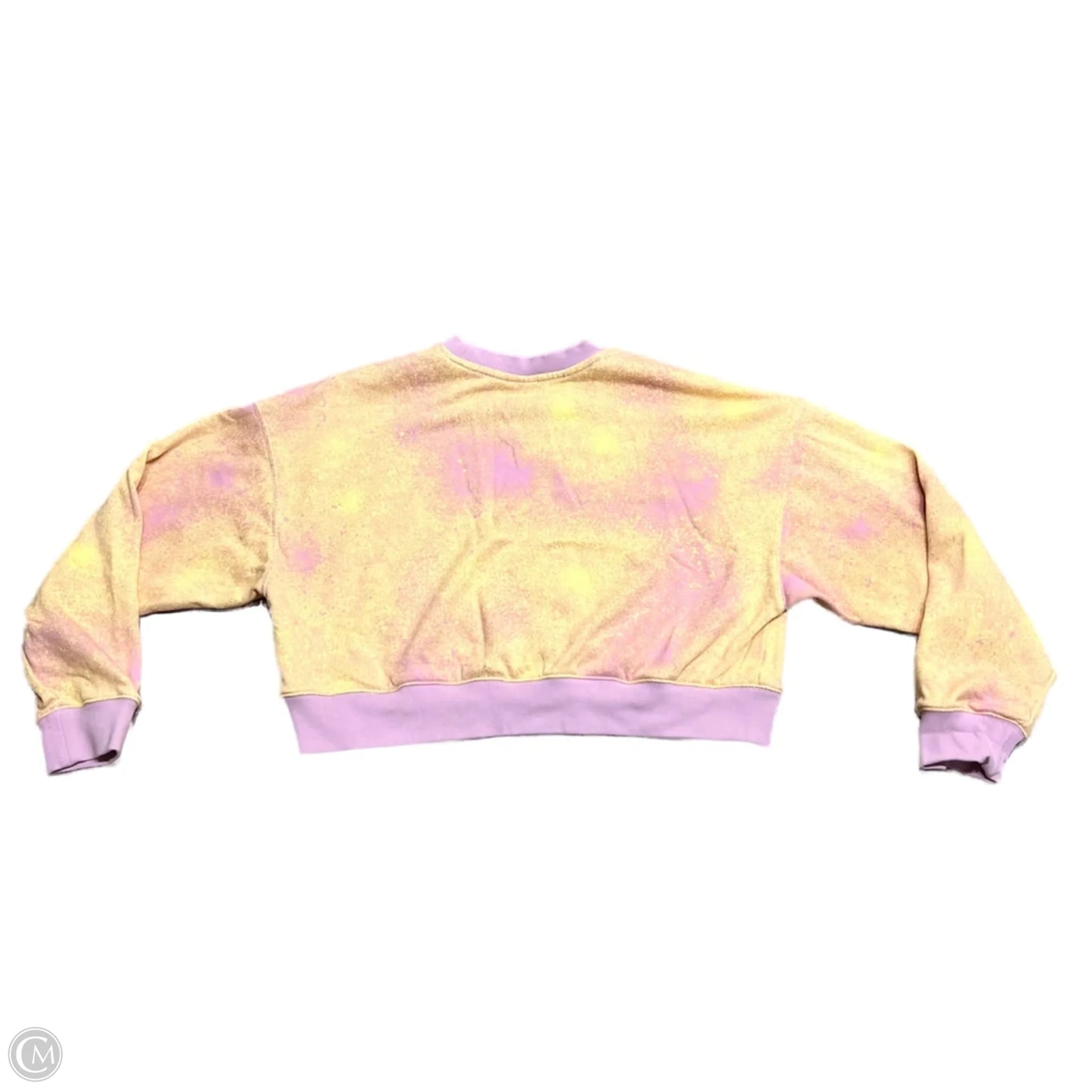 Athletic Sweatshirt Crewneck By Adidas In Pink & Yellow, Size: L