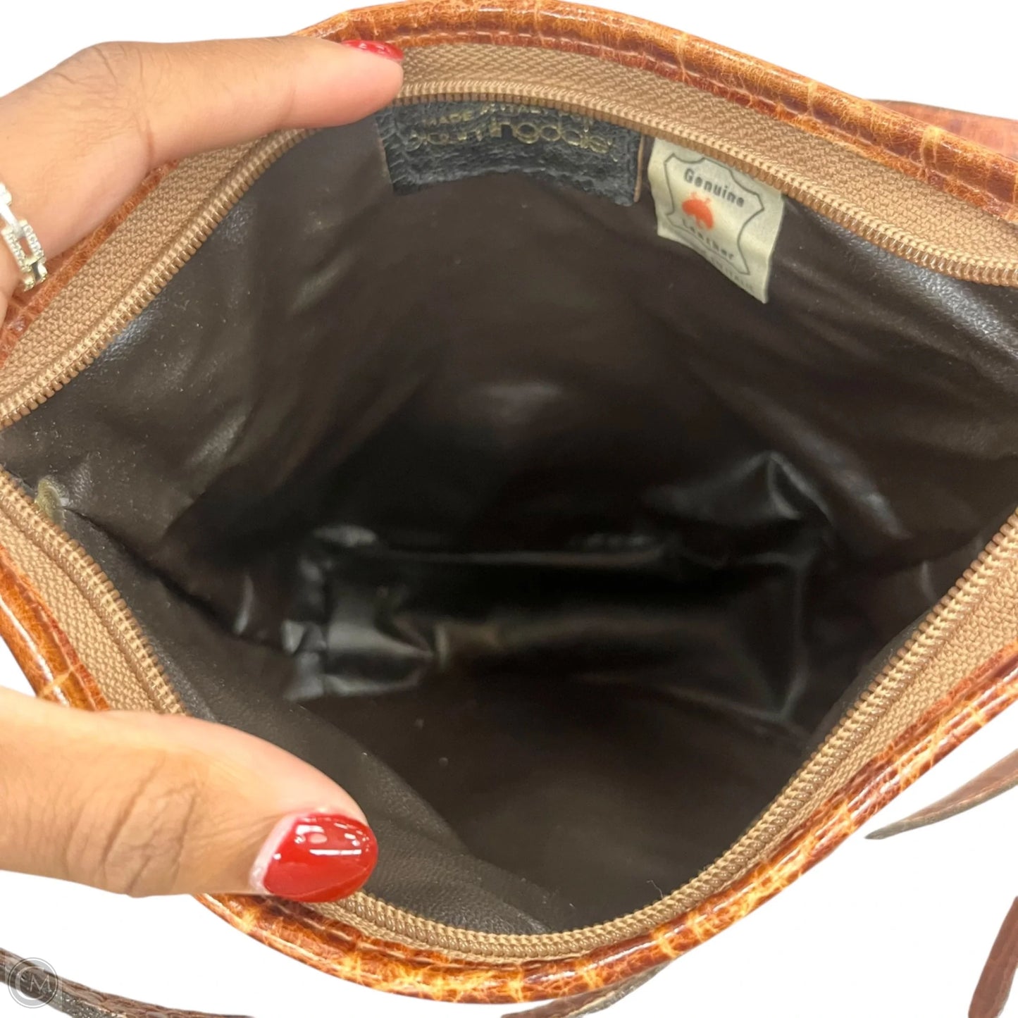 Crossbody Leather By Bloomingdales, Size: Medium