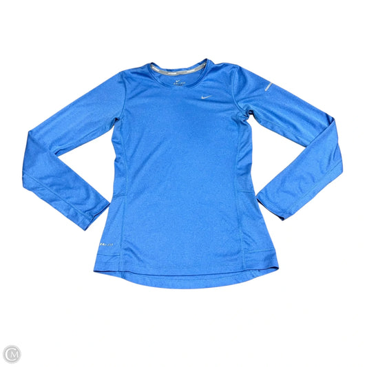 Athletic Top Long Sleeve Collar By Nike Apparel In Blue, Size: Xs