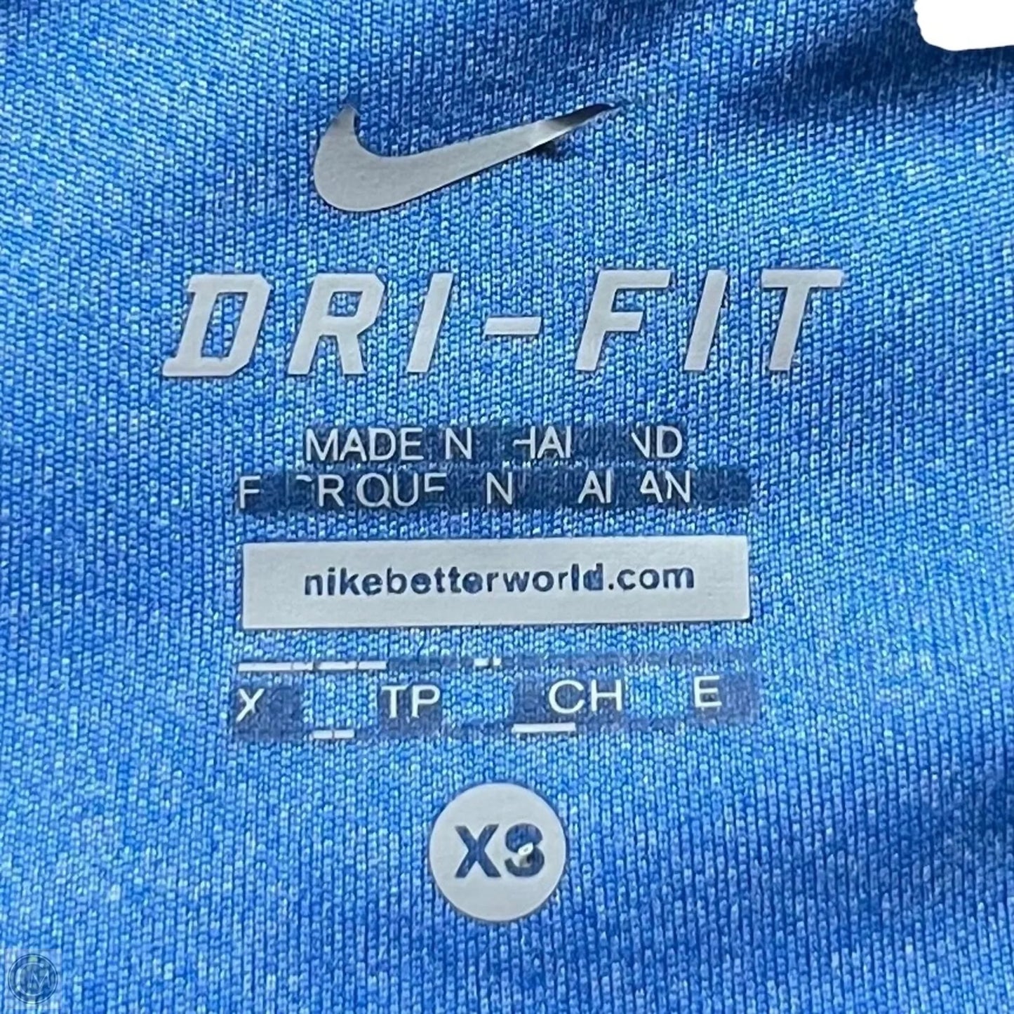 Athletic Top Long Sleeve Collar By Nike Apparel In Blue, Size: Xs