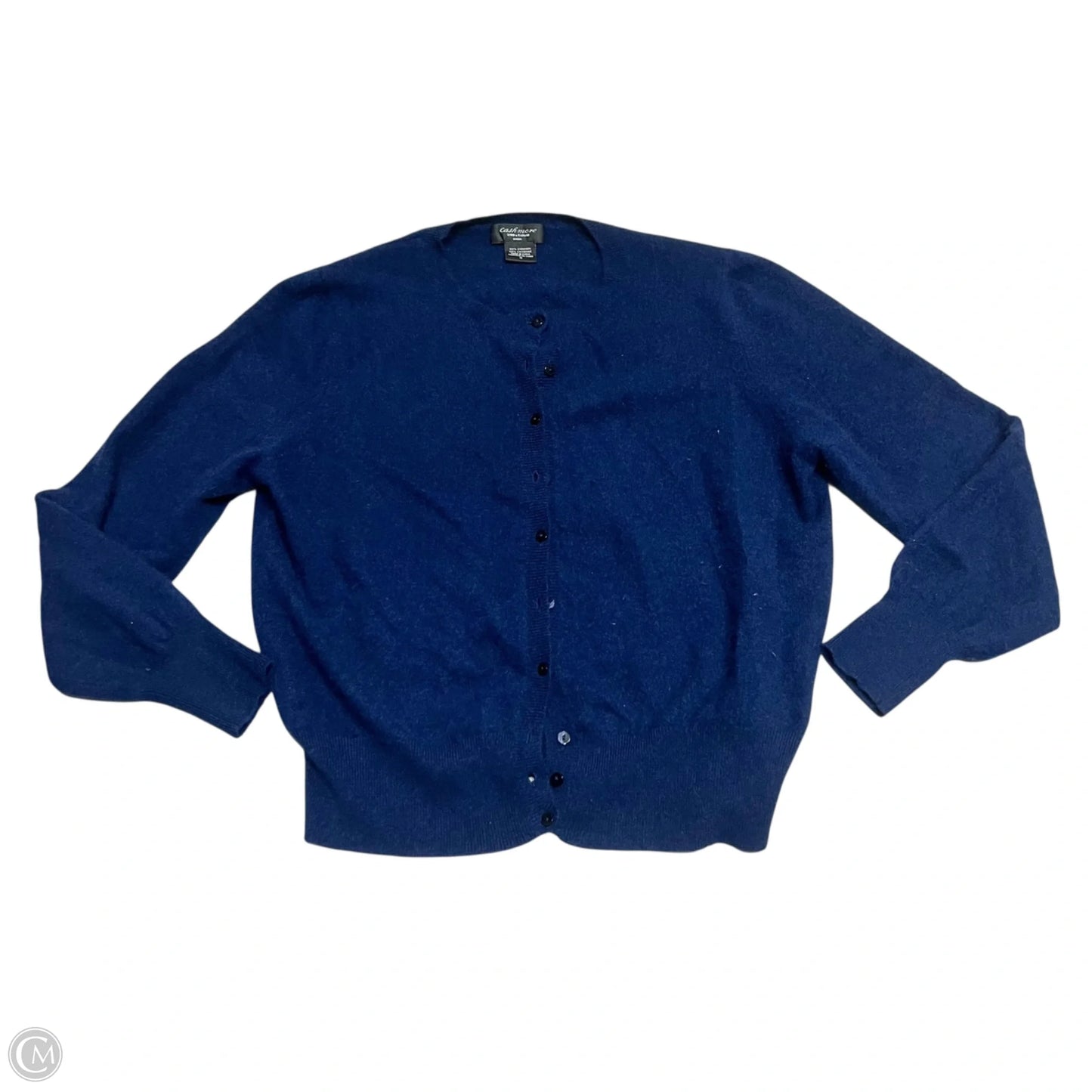 Sweater Cardigan Cashmere By Lord And Taylor In Navy, Size: 1x