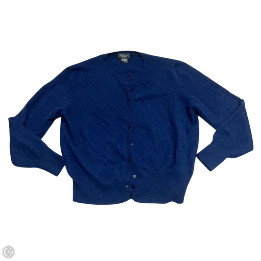 Sweater Cardigan Cashmere By Lord And Taylor In Navy, Size: 1x