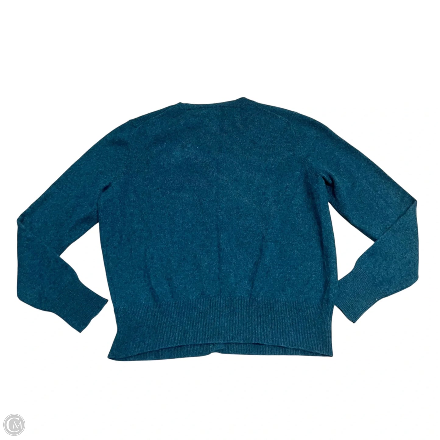 Sweater Cardigan Cashmere By Lord And Taylor In Teal, Size: Xl