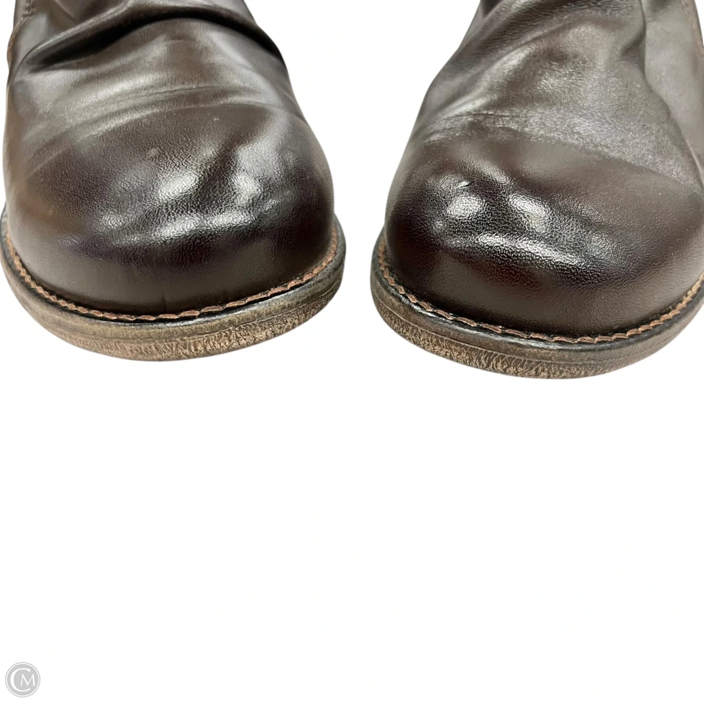 Boots Ankle Heels By Avellini In Brown, Size: 9.5