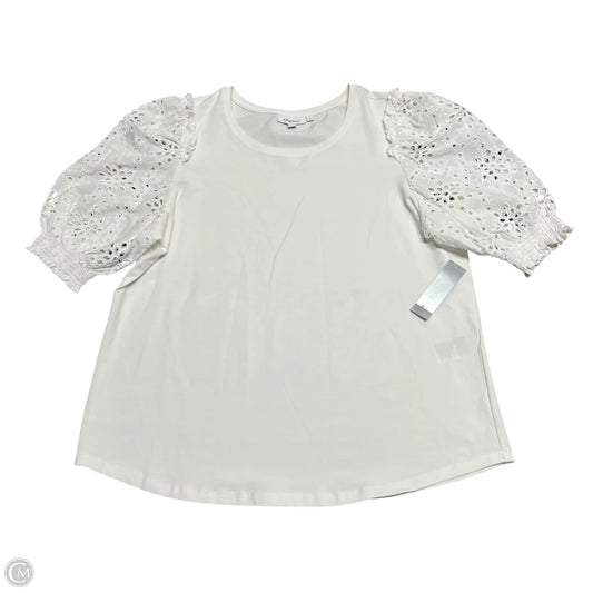 Top Short Sleeve By Chicos In White, Size: L