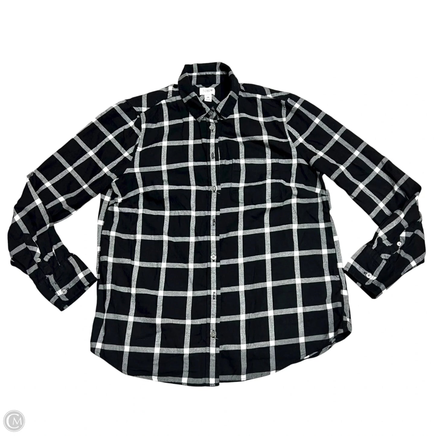 Top Long Sleeve By J. Crew In Black & White, Size: M