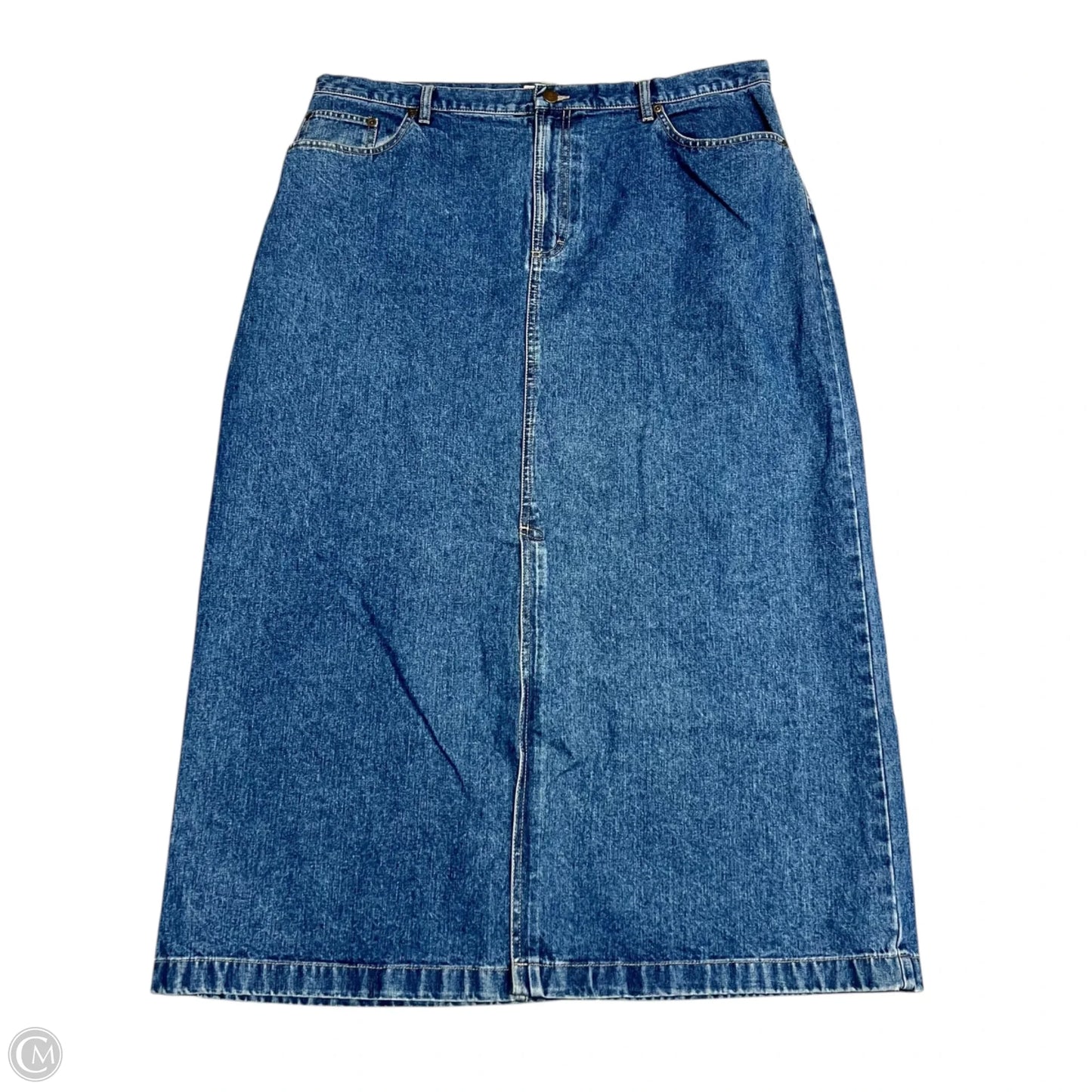 Skirt Maxi By Covington In Blue Denim, Size: 18