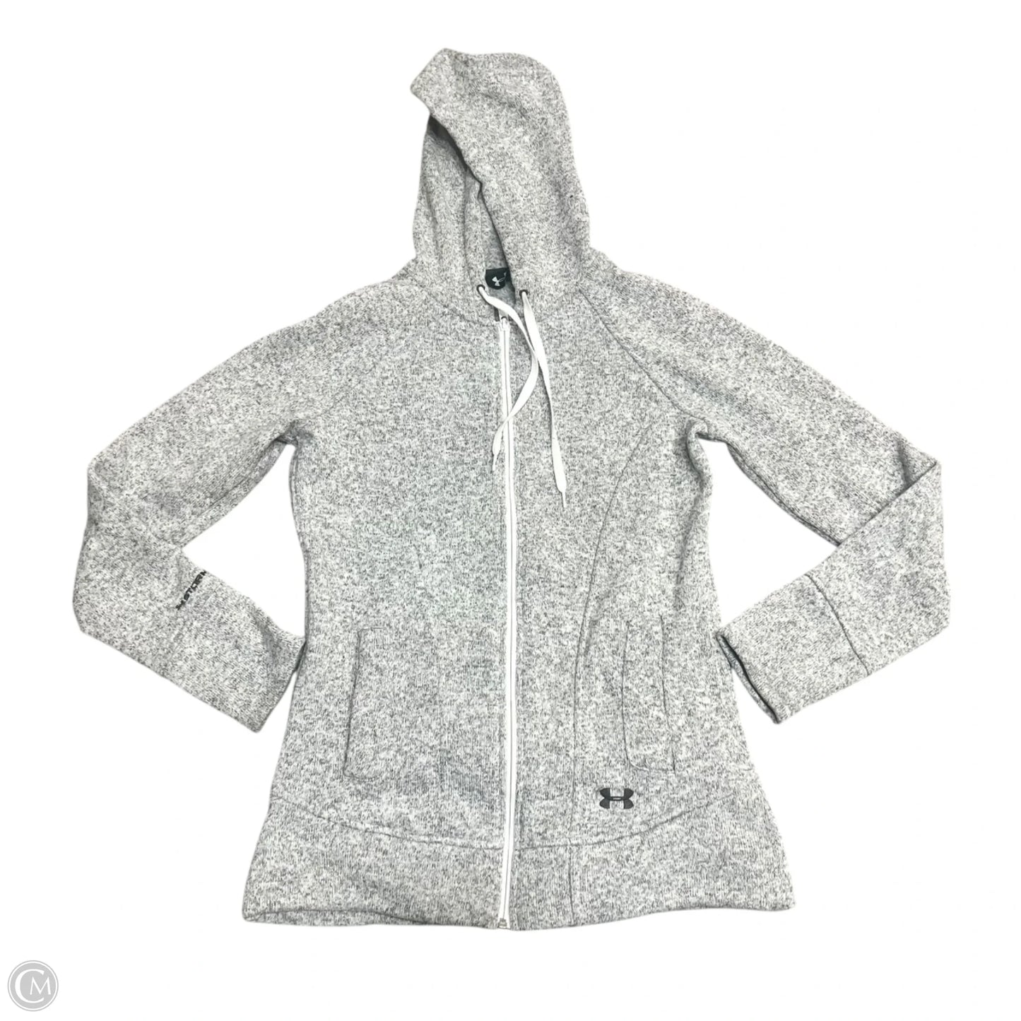 Athletic Sweatshirt Hoodie By Under Armour In Grey, Size: M