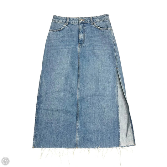 Skirt Maxi By Top Shop In Blue Denim, Size: 6