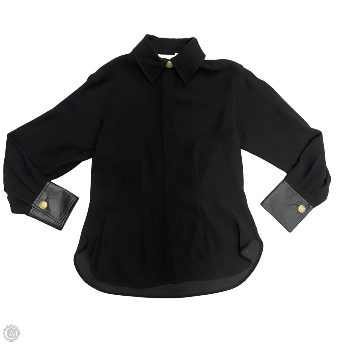 Top Long Sleeve By Vince In Black, Size: S
