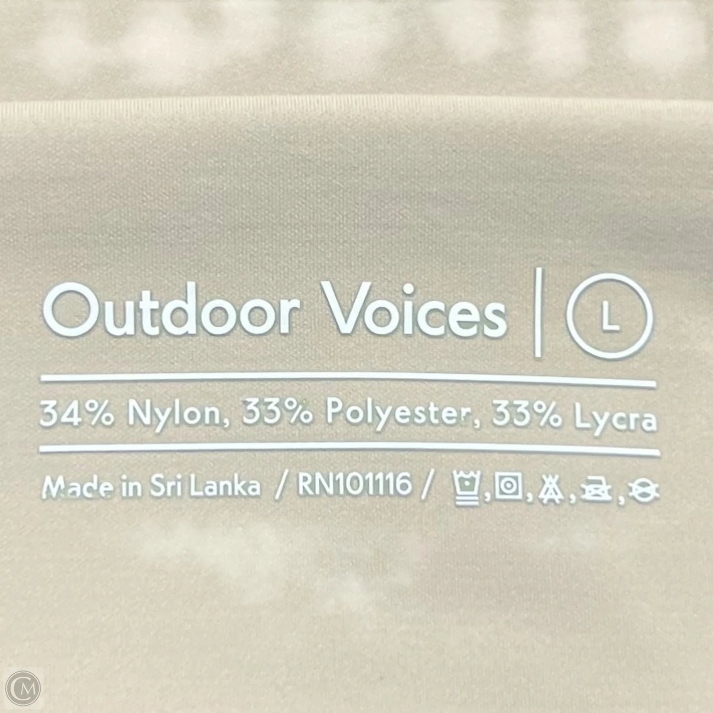 Athletic Leggings By Outdoor Voices In Beige, Size: L