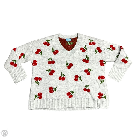 Sweater By Cece In Grey & Red, Size: S
