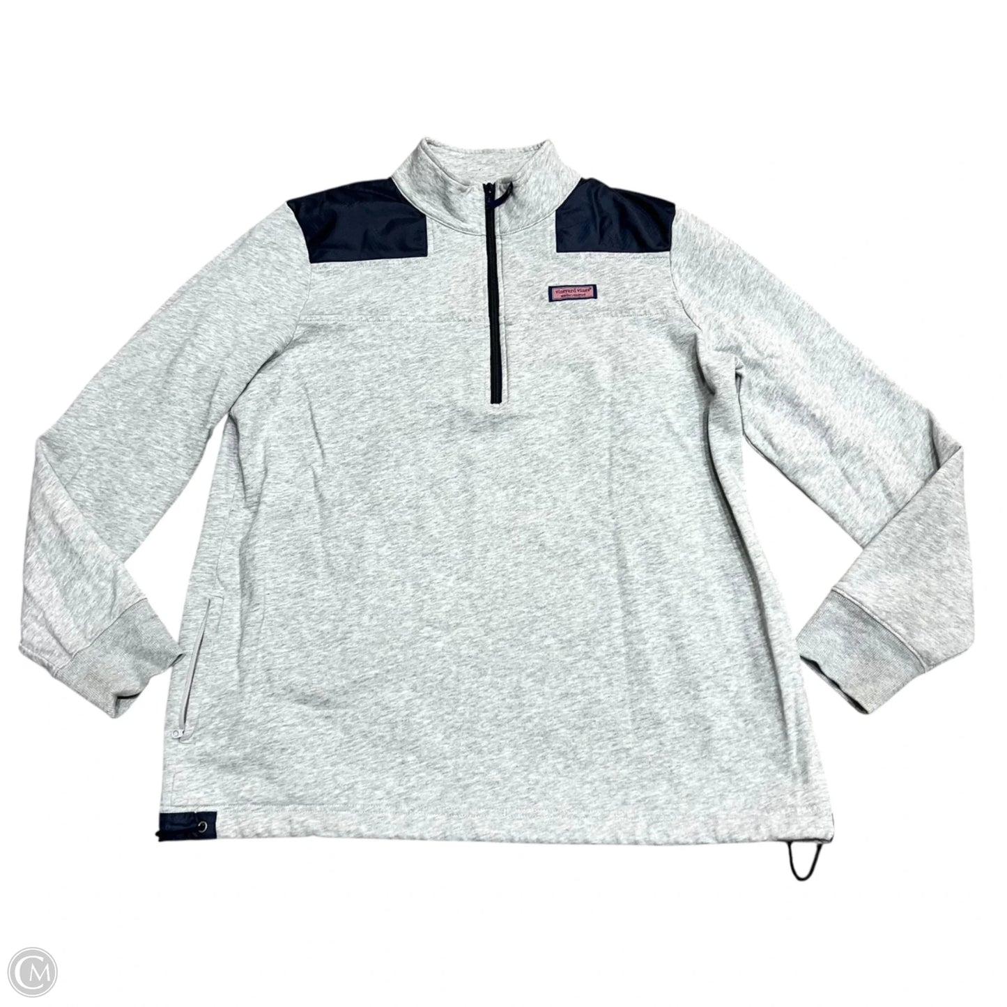 Sweatshirt Collar By Vineyard Vines In Grey, Size: L