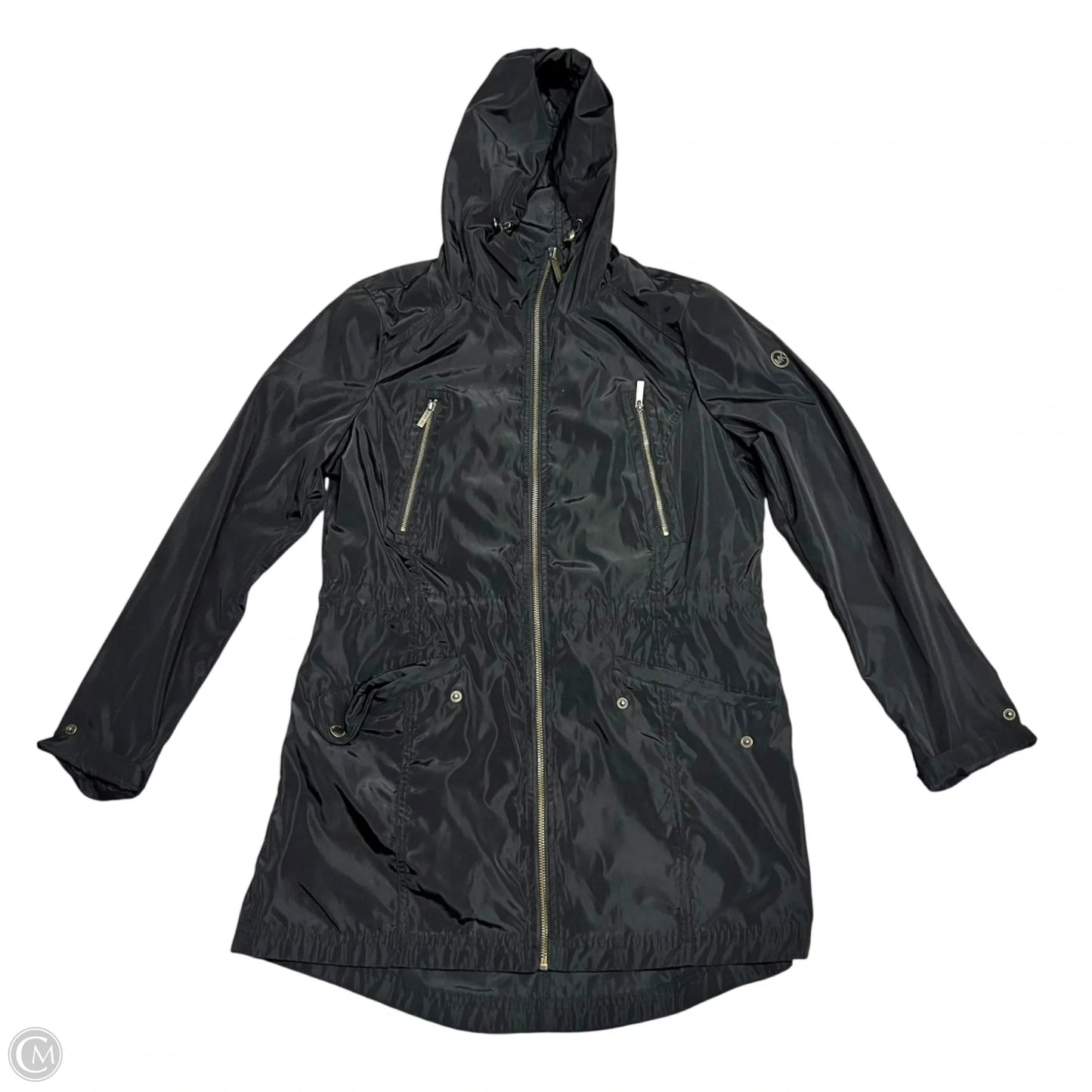 Coat Raincoat By Michael By Michael Kors In Black, Size: M