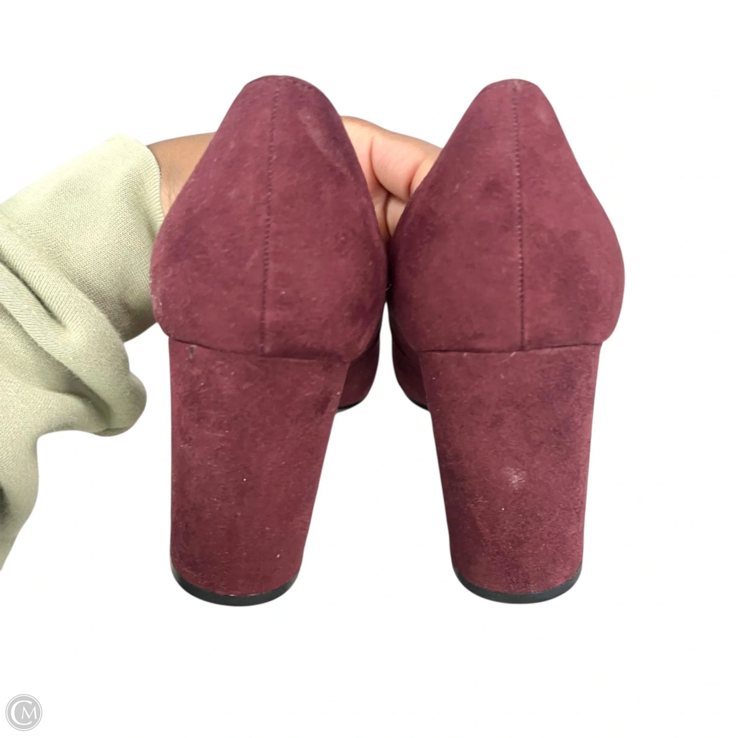 Shoes Heels Block By Marc Fisher In Maroon, Size: 9.5