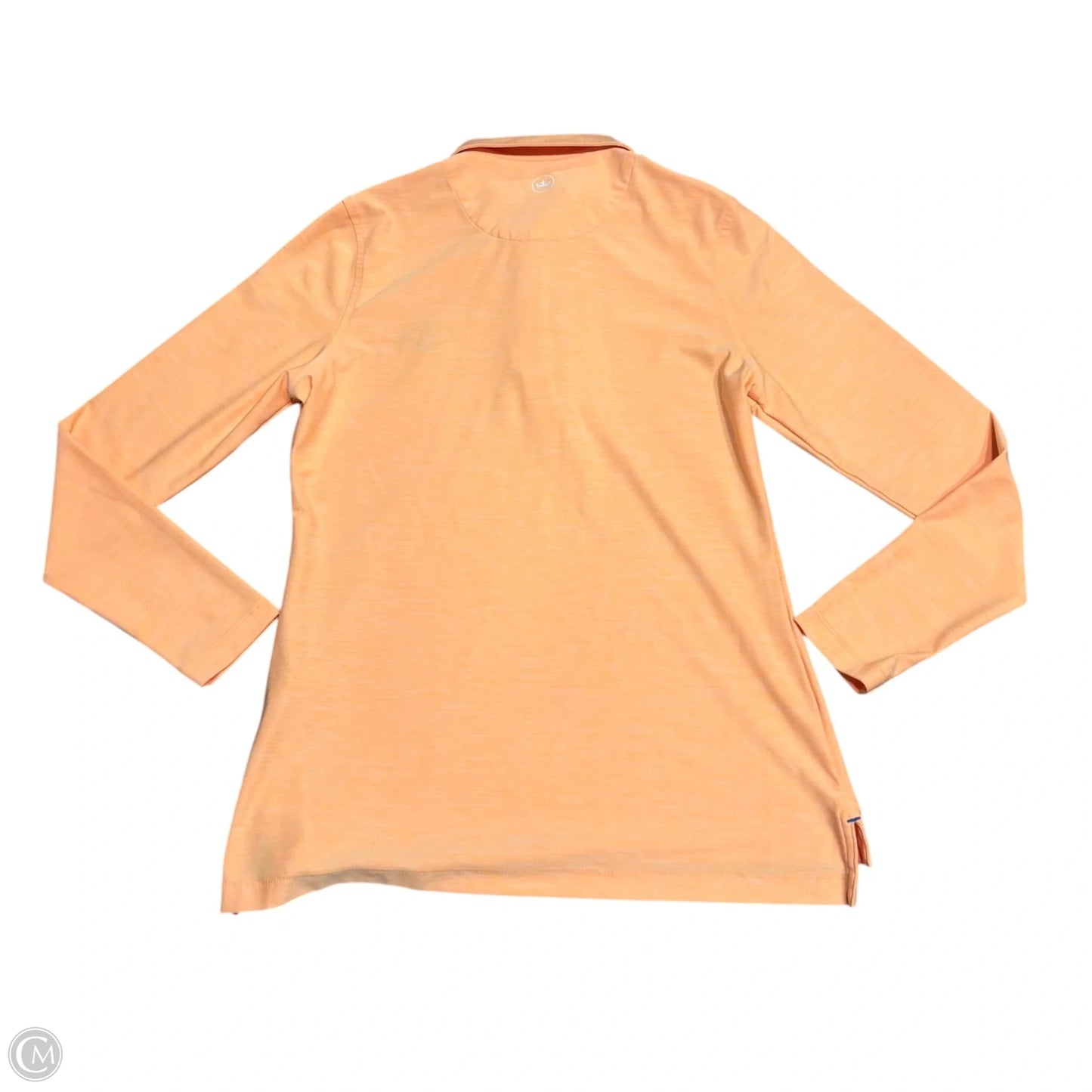 Athletic Top Long Sleeve Collar By Peter Millar In Orange, Size: Xs