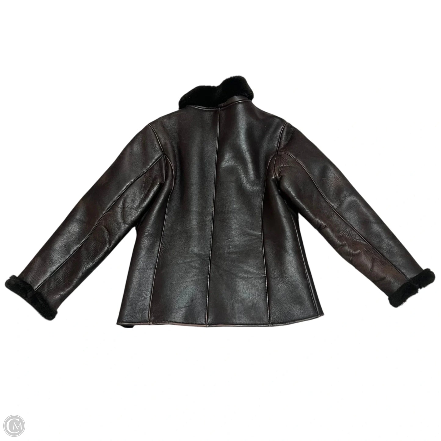Jacket Leather By Ego In Brown, Size: M