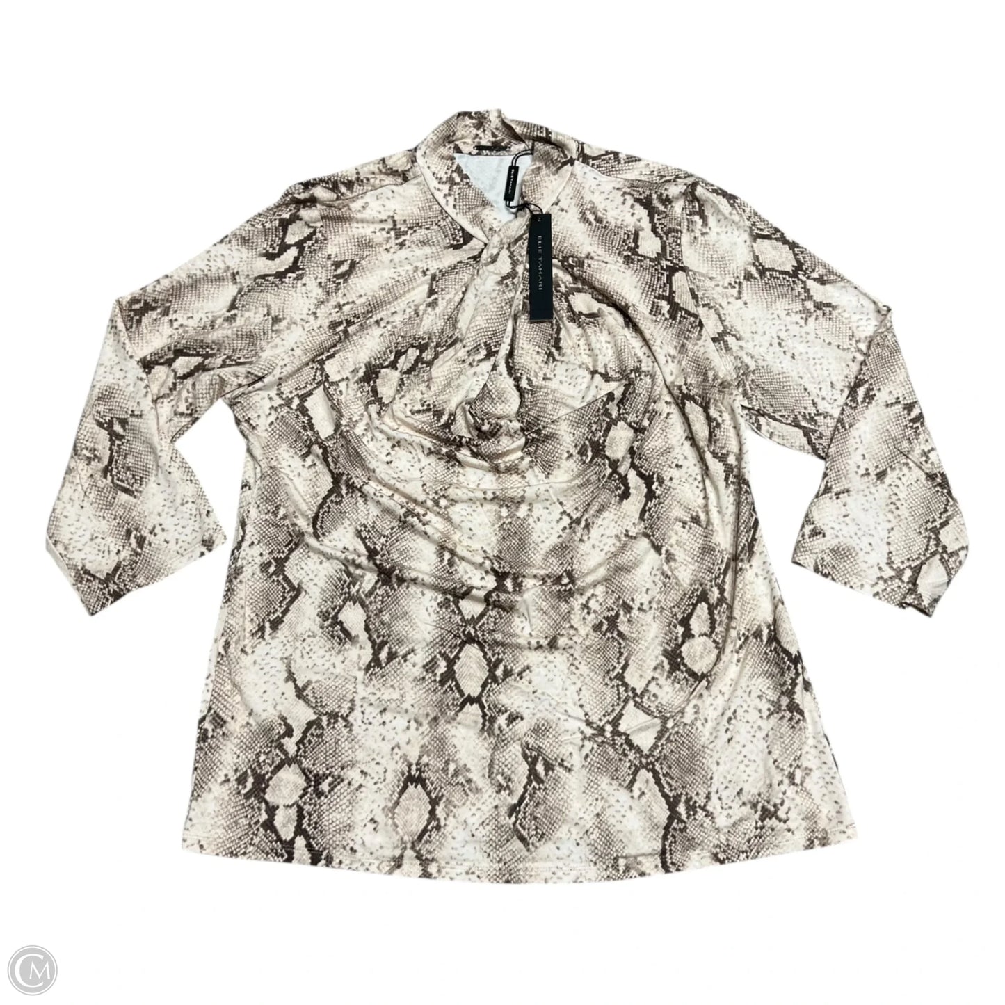 Top Long Sleeve By Elie Tahari In Snakeskin Print, Size: Xl