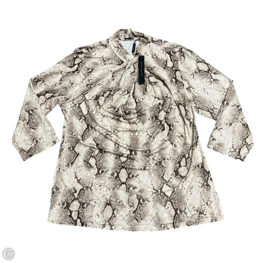 Top Long Sleeve By Elie Tahari In Snakeskin Print, Size: Xl