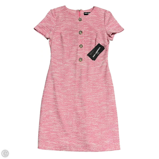Dress Designer By Karl Lagerfeld In Pink & White, Size: 8