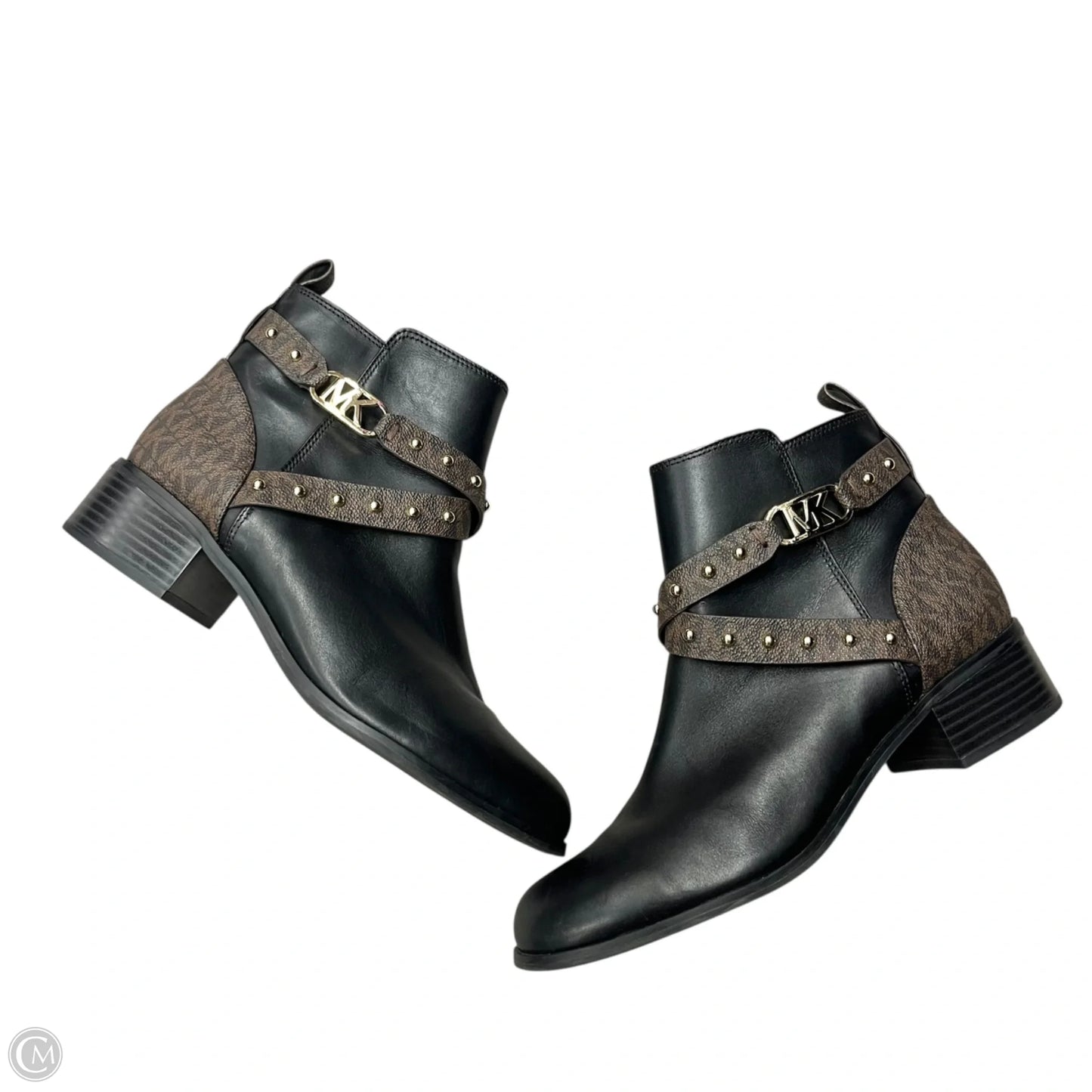 Boots Ankle Heels By Michael By Michael Kors In Black & Brown, Size: 8.5