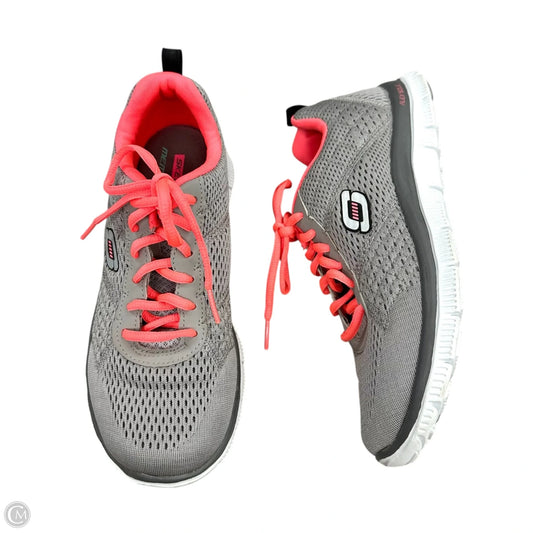 Shoes Athletic By Skechers In Grey & Pink, Size: 7