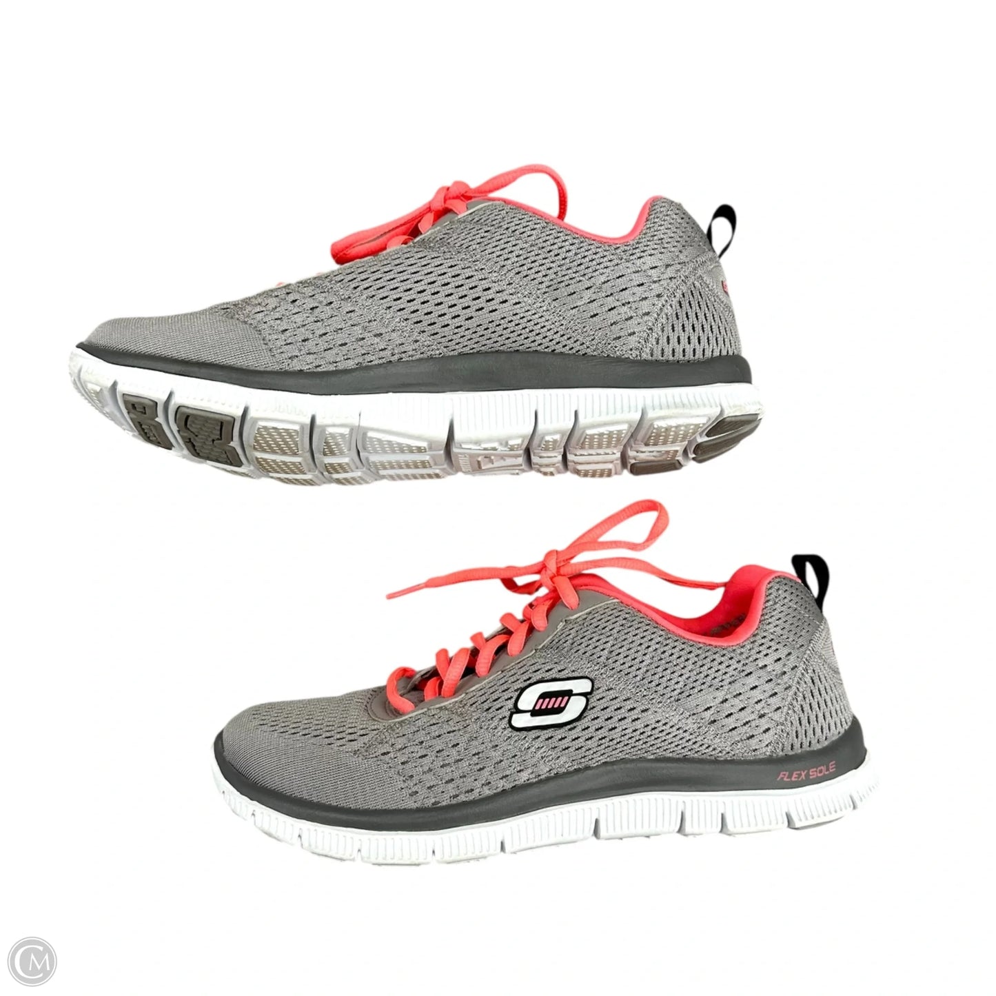 Shoes Athletic By Skechers In Grey & Pink, Size: 7