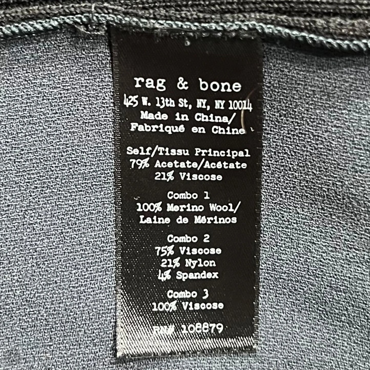 Top Long Sleeve By Rag And Bone In Black, Size: M