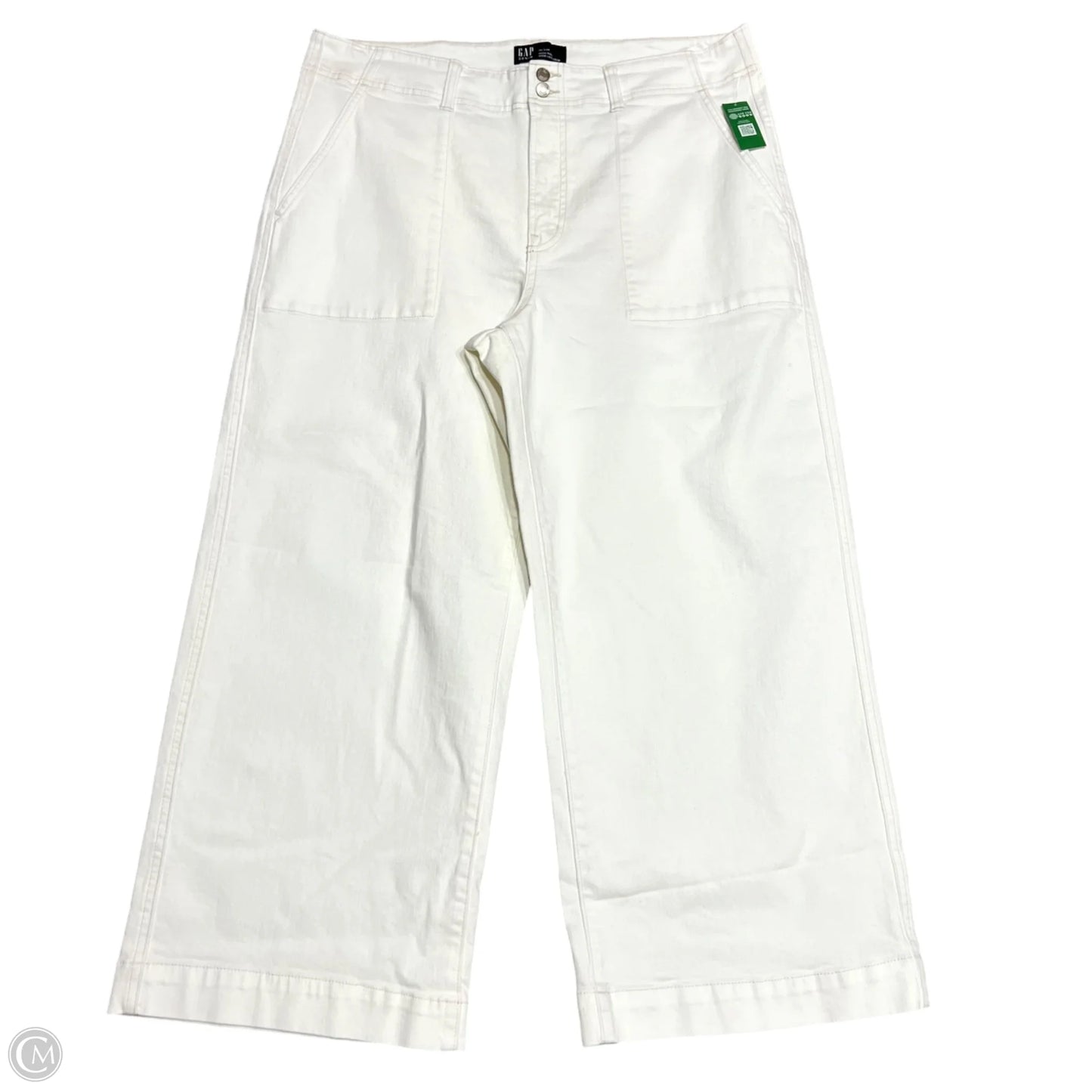 Jeans Wide Leg By Gap In Cream Denim, Size: 18
