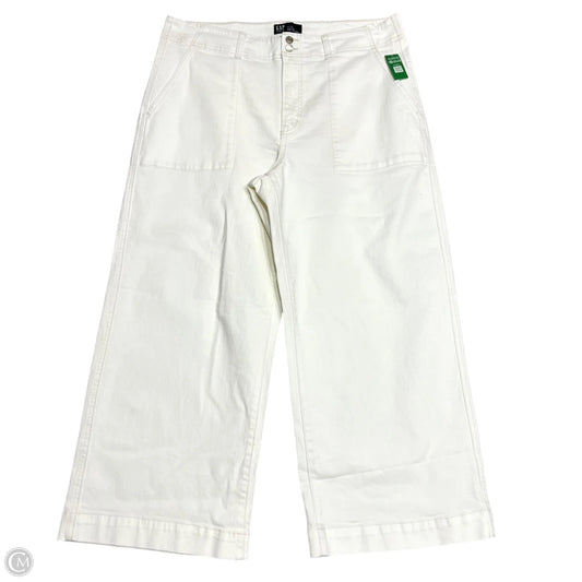 Jeans Wide Leg By Gap In Cream Denim, Size: 18