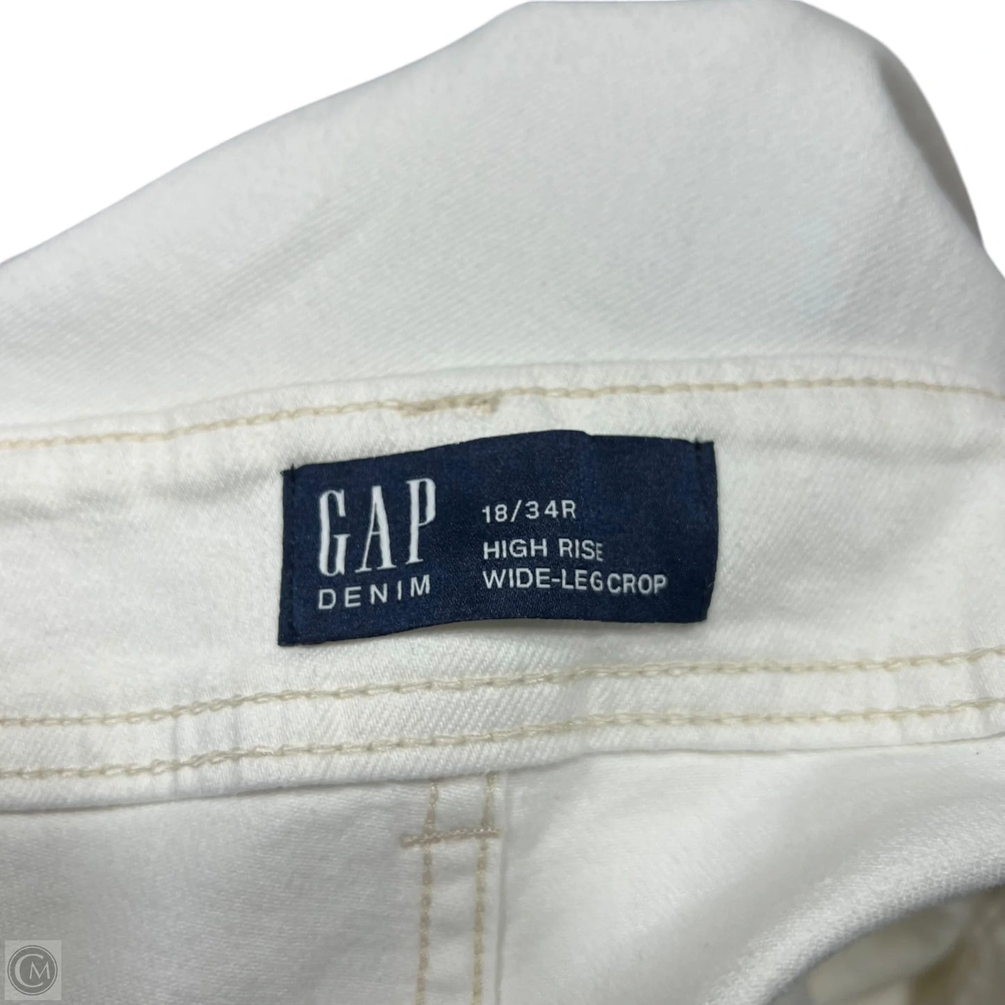 Jeans Wide Leg By Gap In Cream Denim, Size: 18